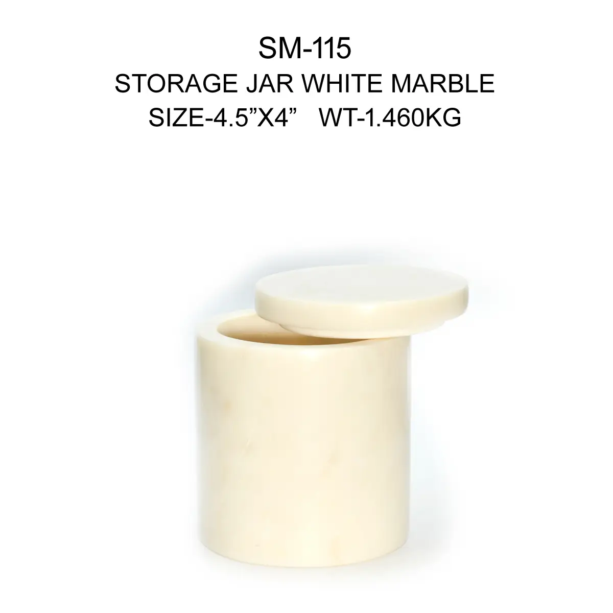 STORAGE JAR WHITE MARBLE